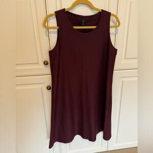 COS Women's Maroon Dress Sleeveless Size Small Business Casual Cotton Comfy